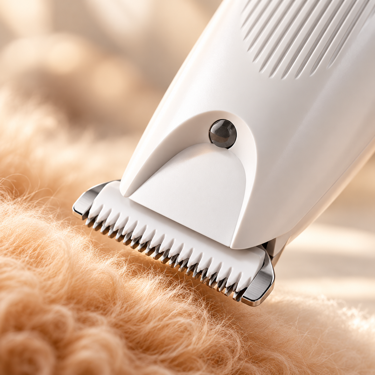 Close-up of the trimmer's ceramic precision blade