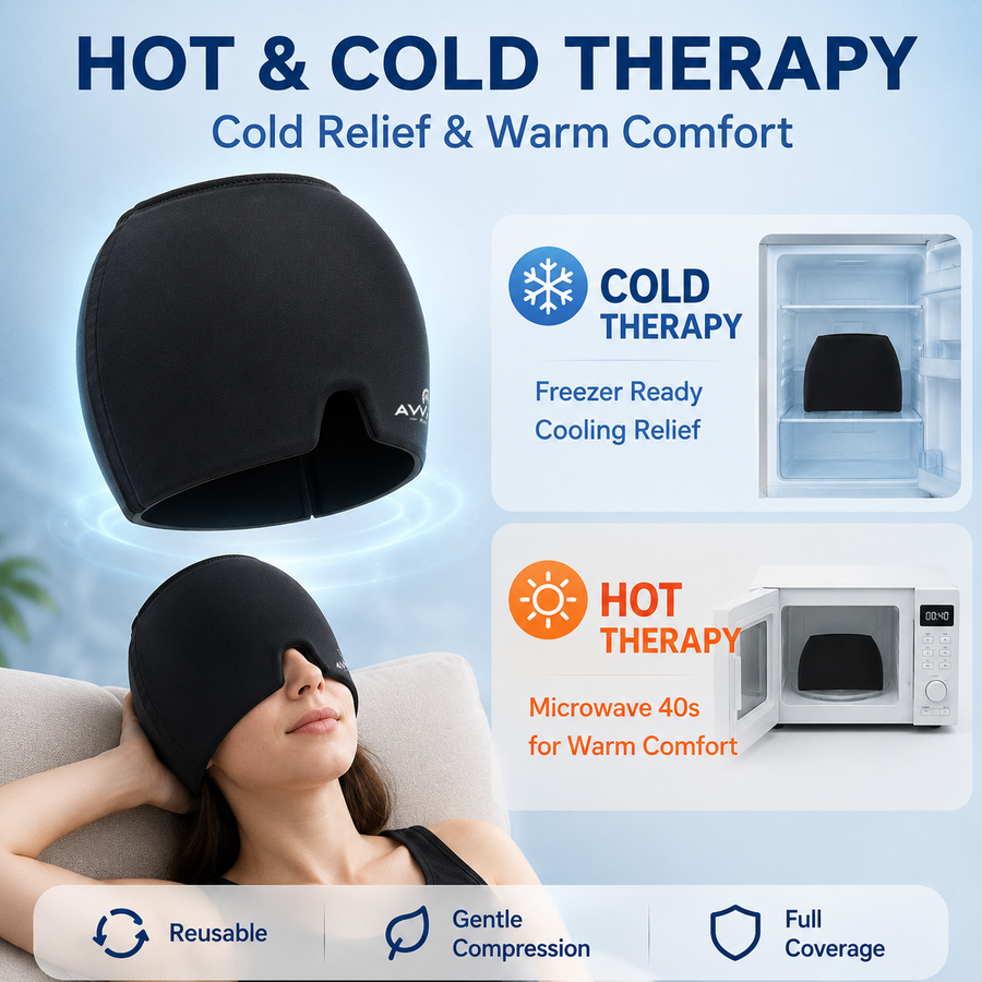 Cold therapy with the AVVANZ Migraine Relief Cap